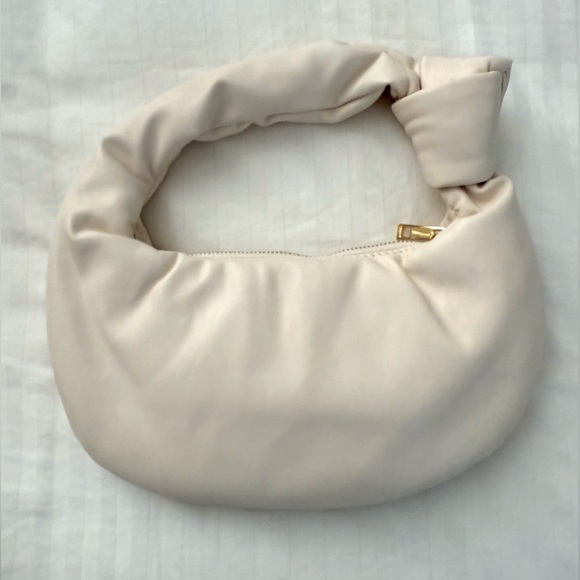 Melie Bianco Alexandra Cream Vegan Leather Top Handle Bag Small - Picture 4 of 9